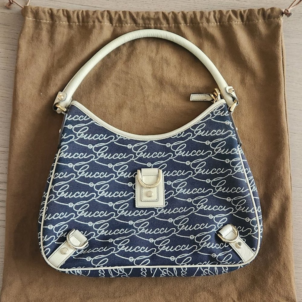 Rare! Authentic Y2K Style Gucci Abbey Denim Hobo